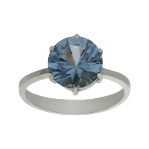 SORTIJA ORO BLANCO 18KL - PIEDRA AZUL - Números: nº 13 