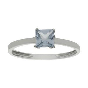 SORTIJA ORO BLANCO 18KL - PIEDRA AZUL - Números: nº 15 