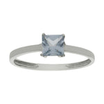 SORTIJA ORO BLANCO 18KL - PIEDRA AZUL - Números: nº 16 