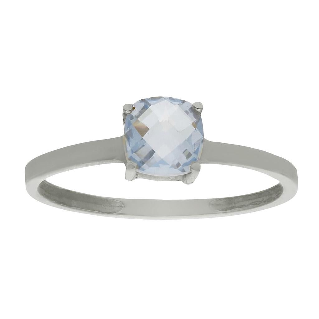 SORTIJA ORO BLANCO 18KL - PIEDRA AZUL - Números: nº 17 