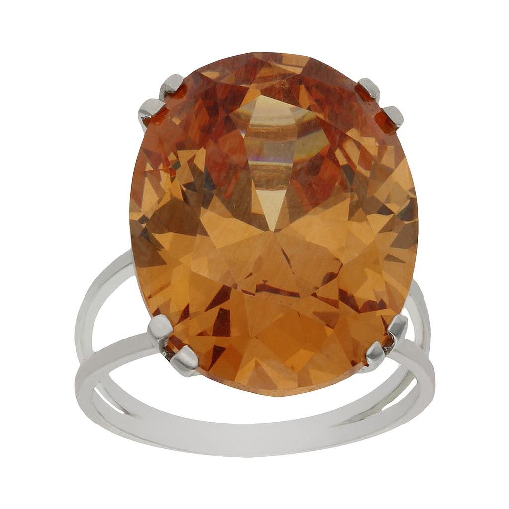 SORTIJA ORO BLANCO 18KL - PIEDRA CHAMPAN - Números: nº 14 