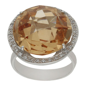SORTIJA ORO BLANCO 18KL - PIEDRA CHAMPAN - Números: nº 18 