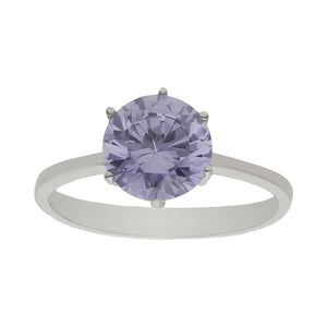 SORTIJA ORO BLANCO 18KL - PIEDRA MALVA - Números: nº 13 