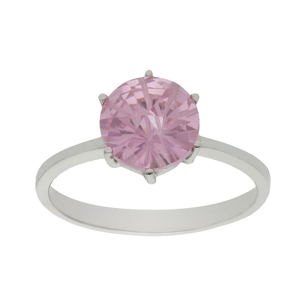 SORTIJA ORO BLANCO 18KL - PIEDRA ROSA - Números: nº 13 