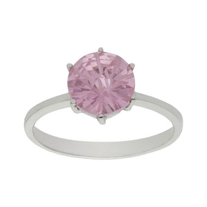 SORTIJA ORO BLANCO 18KL - PIEDRA ROSA - Números: nº 13 