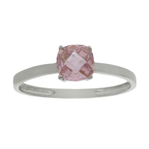 SORTIJA ORO BLANCO 18KL - PIEDRA ROSA - Números: nº 18 