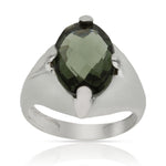 SORTIJA ORO BLANCO 18KL - PIEDRA VERDE - Números: nº 15 