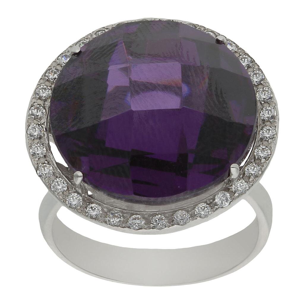SORTIJA ORO BLANCO 18KL - PIEDRA VIOLETA - Números: nº 18 