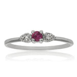 SORTIJA ORO BLANCO 18KL RUBI + DIAMANTES - Números: nº 17 