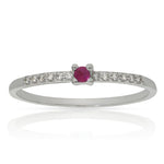 SORTIJA ORO BLANCO 18KL RUBI + DIAMANTES - Números: nº 17 