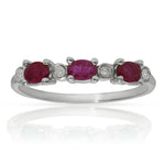 SORTIJA ORO BLANCO 18KL RUBIES + DIAMANTES - Números: nº 16 