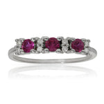 SORTIJA ORO BLANCO 18KL RUBIES + DIAMANTES - Números: nº 19 