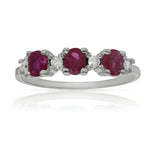SORTIJA ORO BLANCO 18KL RUBIES + DIAMANTES - Números: nº 20 