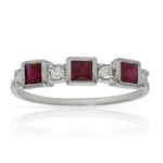SORTIJA ORO BLANCO 18KL RUBIES + DIAMANTES - Números: nº 20 