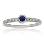 SORTIJA ORO BLANCO 18KL ZAFIRO + DIAMANTES - Números: nº 12 
