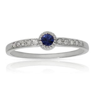 SORTIJA ORO BLANCO 18KL ZAFIRO + DIAMANTES - Números: nº 12 