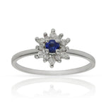 SORTIJA ORO BLANCO 18KL ZAFIRO + DIAMANTES - Números: nº 12 