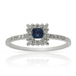 SORTIJA ORO BLANCO 18KL ZAFIRO + DIAMANTES - Números: nº 13 