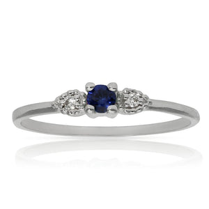 SORTIJA ORO BLANCO 18KL ZAFIRO + DIAMANTES - Números: nº 14 