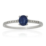 SORTIJA ORO BLANCO 18KL ZAFIRO + DIAMANTES - Números: nº 14 