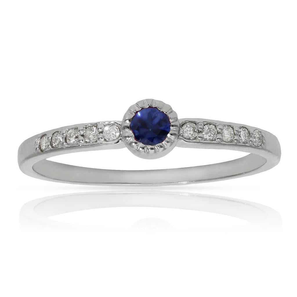 SORTIJA ORO BLANCO 18KL ZAFIRO + DIAMANTES - Números: nº 16 