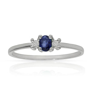 SORTIJA ORO BLANCO 18KL ZAFIRO + DIAMANTES - Números: nº 17 
