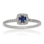 SORTIJA ORO BLANCO 18KL ZAFIRO + DIAMANTES - Números: nº 18 