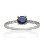 SORTIJA ORO BLANCO 18KL ZAFIRO + DIAMANTES - Números: nº 18 