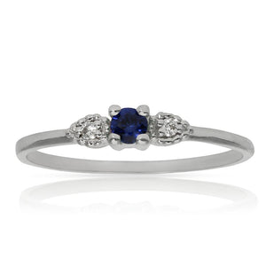 SORTIJA ORO BLANCO 18KL ZAFIRO + DIAMANTES - Números: nº 19 