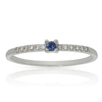 SORTIJA ORO BLANCO 18KL ZAFIRO + DIAMANTES - Números: nº 19 