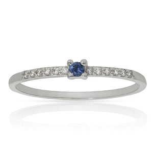 SORTIJA ORO BLANCO 18KL ZAFIRO + DIAMANTES - Números: nº 19 