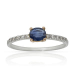 SORTIJA ORO BLANCO 18KL ZAFIRO + DIAMANTES - Números: nº 19 