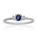 SORTIJA ORO BLANCO 18KL ZAFIRO + DIAMANTES - Números: nº 19 