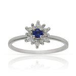 SORTIJA ORO BLANCO 18KL ZAFIRO + DIAMANTES - Números: nº 20 