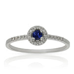 SORTIJA ORO BLANCO 18KL ZAFIRO + DIAMANTES - STOCK - Números: nº 14 