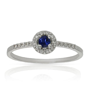 SORTIJA ORO BLANCO 18KL ZAFIRO + DIAMANTES - STOCK - Números: nº 15 