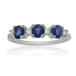 SORTIJA ORO BLANCO 18KL ZAFIROS + DIAMANTES - Números: nº 12 