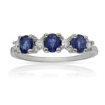 SORTIJA ORO BLANCO 18KL ZAFIROS + DIAMANTES - Números: nº 14 
