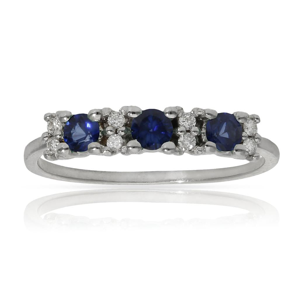 SORTIJA ORO BLANCO 18KL ZAFIROS + DIAMANTES - Números: nº 17 