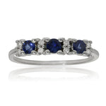 SORTIJA ORO BLANCO 18KL ZAFIROS + DIAMANTES - Números: nº 18 