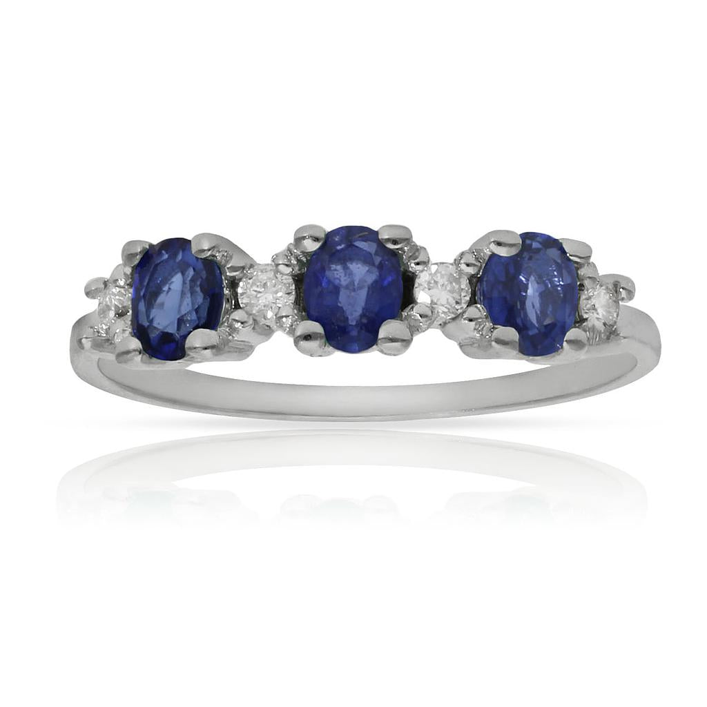 SORTIJA ORO BLANCO 18KL ZAFIROS + DIAMANTES - Números: nº 20 