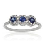 SORTIJA ORO BLANCO 18KL ZAFIROS + DIAMANTES - Números: nº 20 