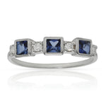 SORTIJA ORO BLANCO 18KL ZAFIROS + DIAMANTES - Números: nº 20 